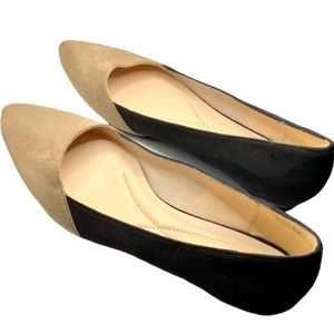 Andrew Geller Flats Black Tan Pointed Toe